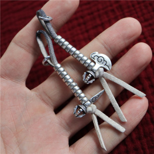 极速复古纯铜不掉j色文玩菩提配饰挂件佛珠星月羊皮绳白铜记数侧