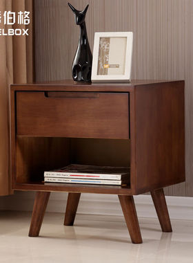 极速思蒂伯格Steelbox单抽z床头柜胡桃色ST-ZZ718-05
