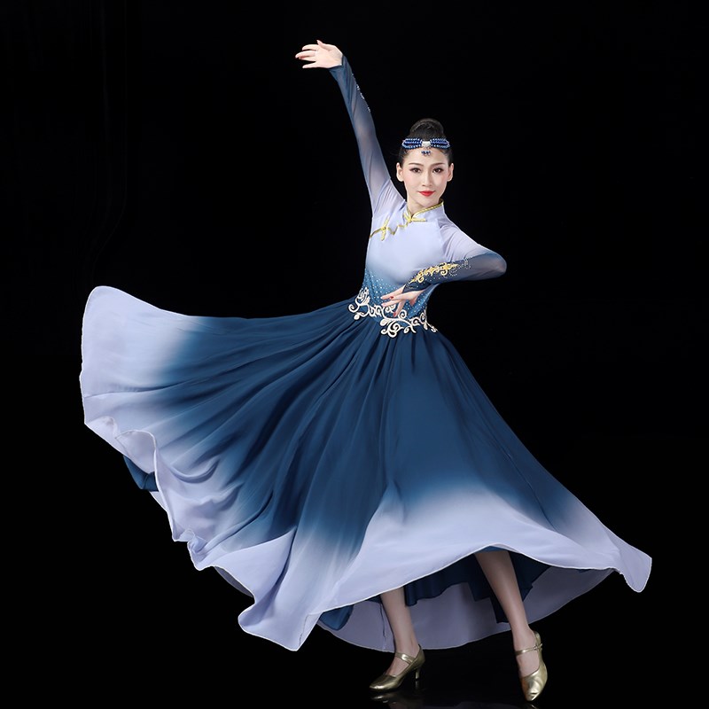 极速蒙古舞蹈演出服女2024新款成人艺考K大摆裙练习裙蒙古袍蒙族
