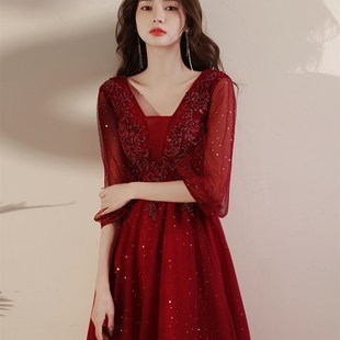 极速新款大码敬h酒服胖mm遮肚显瘦200斤新娘答谢回门宴气质晚礼服