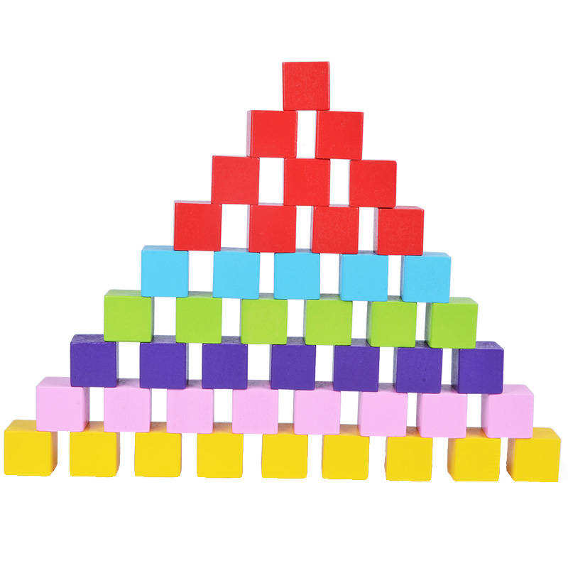 极速正方体小木块 方块积木木质立方体数学教Q具正方形小学生用的