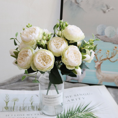 极速Frigg 30cm Rose Pink Silk Peony ArtificialR Flowers Bouq