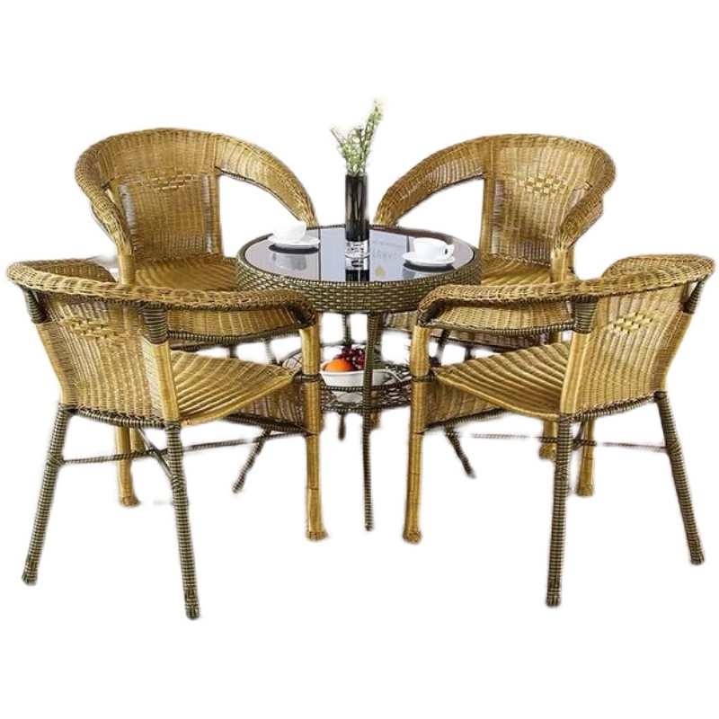 极速藤椅四件e套小茶几阳台桌椅组合腾椅子休闲靠背椅户外桌椅室