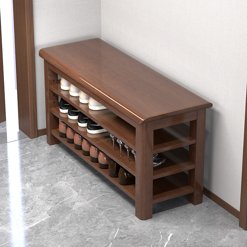 极速进口a实木换鞋凳入户门口多层鞋柜家用坐登一体鞋架进门长条