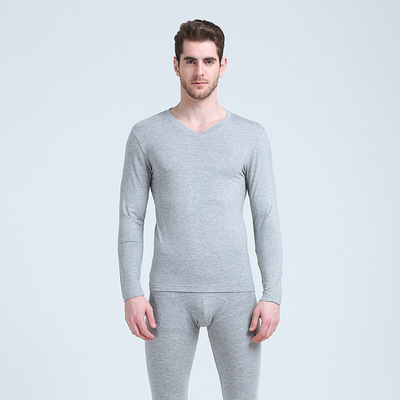 极速new Lonfg johns men modal thin thermal underwear V neck