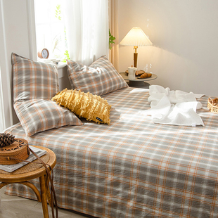 2.0双人 1.8 极速水洗棉纯色f床单单件宿舍单人纯棉被单1.2m 1.5