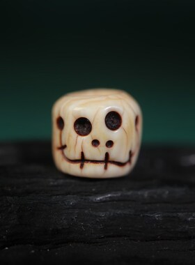 极速9mbm老料后改手工雕刻尸陀林主阿呆猛犸牙配珠文玩佛珠手串老