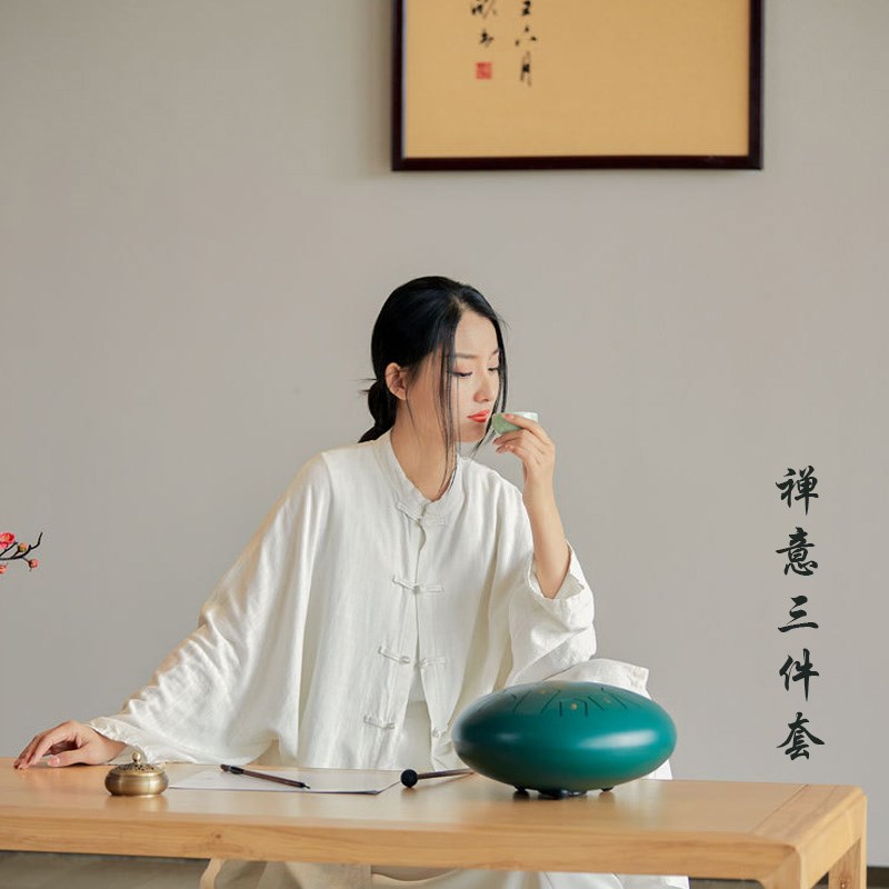 极速素衣禅服g女春夏外套禅意中国风唐居士茶道服亚麻飘逸国潮元