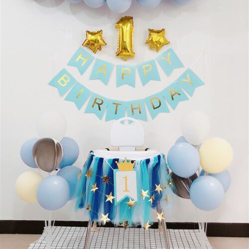 新品Background wall baby boy theme Fballoon decoration Q lay
