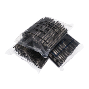 极速单排排针座连接j器间距2.00mm小黑夹座2x40P直针双排弯针铜针