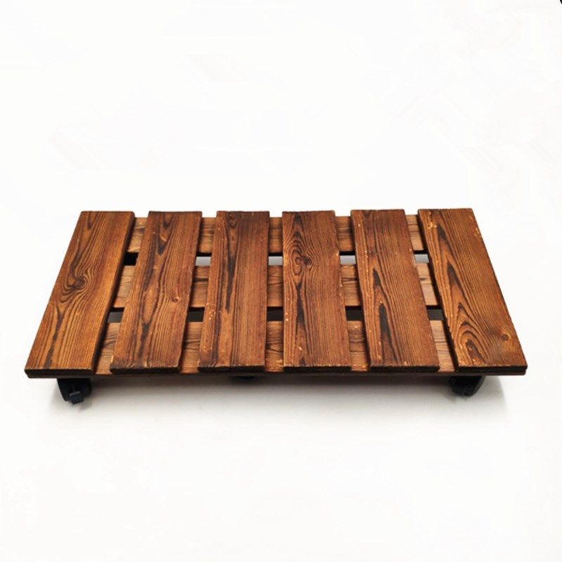 极速滑轮花托盘底座带轮子滚轮实木D带万向轮可移动花盆长方形托