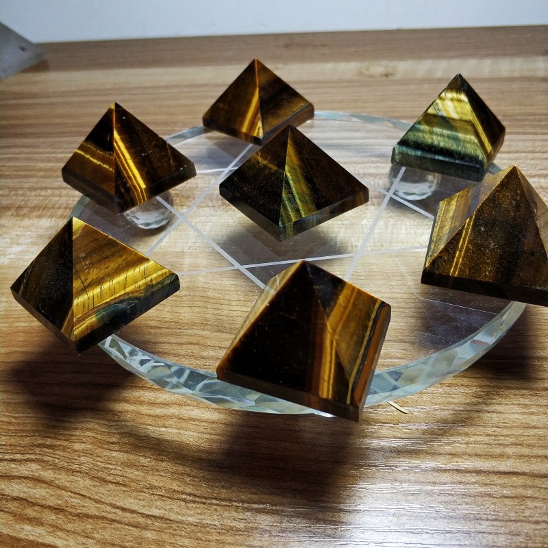 极速天然水晶原石摆件虎睛石金字塔虎眼石原石家居客Y厅办公室摆