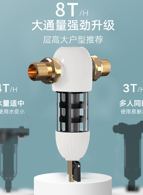 新品全自动清洗前置过滤器家用反冲C洗全铜屋大流量净化自来进水0