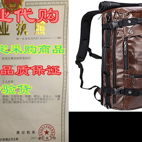 极速WITZMAN gMen Travel Backpack Large Pu Leather Rucksack C