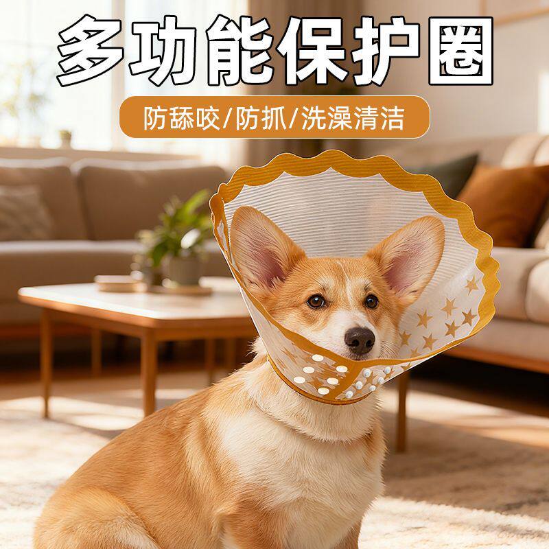 中小型成猫幼猫通用可调节伊丽莎白圈猫狗驱虫防抓舔咬防护头套
