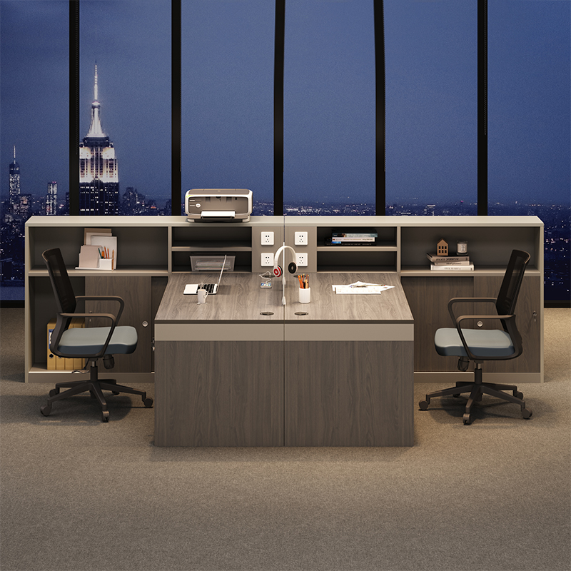 财务桌T型双人位办公桌简约现代办公室职员办公桌椅组合时尚工位