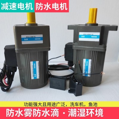 防水电机齿轮减速电机小型电机220V 调速马达鱼池微滤机电机