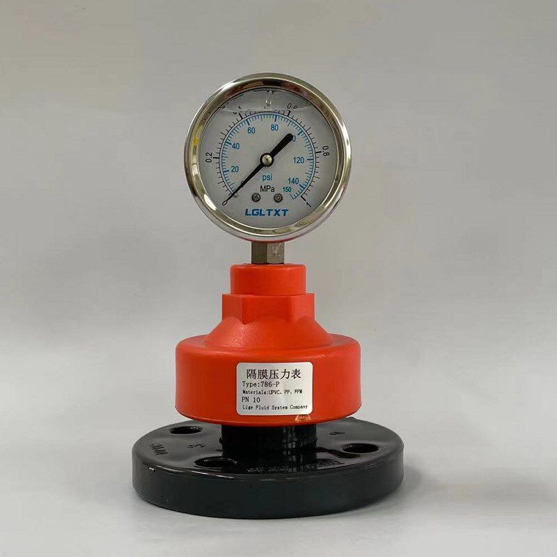 UPVC法兰隔膜压力表耐酸碱防腐DN15/20 /25PVC塑料加厚型厂家直销