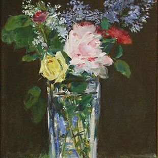 饰画丁香花玫 Manet静物装 马奈油画临摹世界名画复制品r Edouard