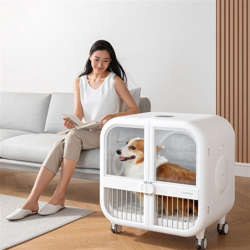 霍曼宠物智能烘干箱135L大型猫咪狗狗自动吹干机洗V澡家用吹毛神