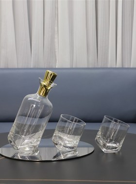 轻奢玻璃红酒醒酒器酒柜酒具摆件客厅样板间饭P厅家居桌面软装饰