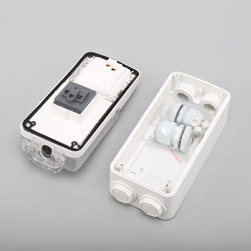 万特弗 户外防水插座三孔16A防水防雨盒明装O防水插座户外开关盒