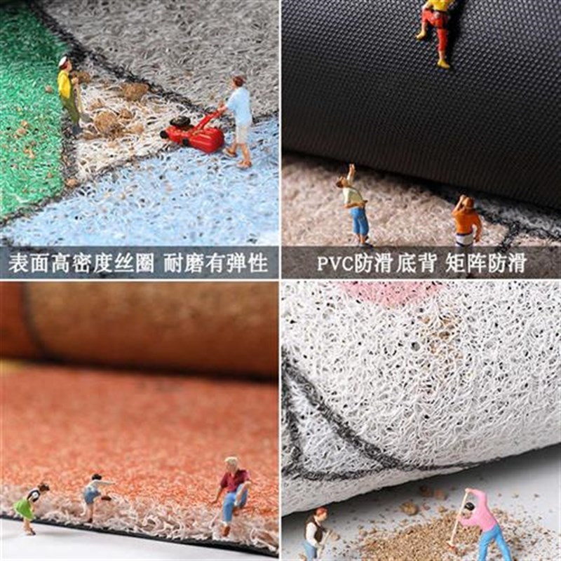 入户门地b垫进门门口门垫2023新款卡通丝圈脚垫进户玄关可裁剪地
