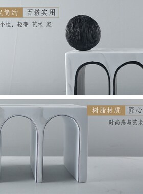 创意拱门艺术摆件底座家居书房装饰品酒店前台柜摆W设树脂工艺品