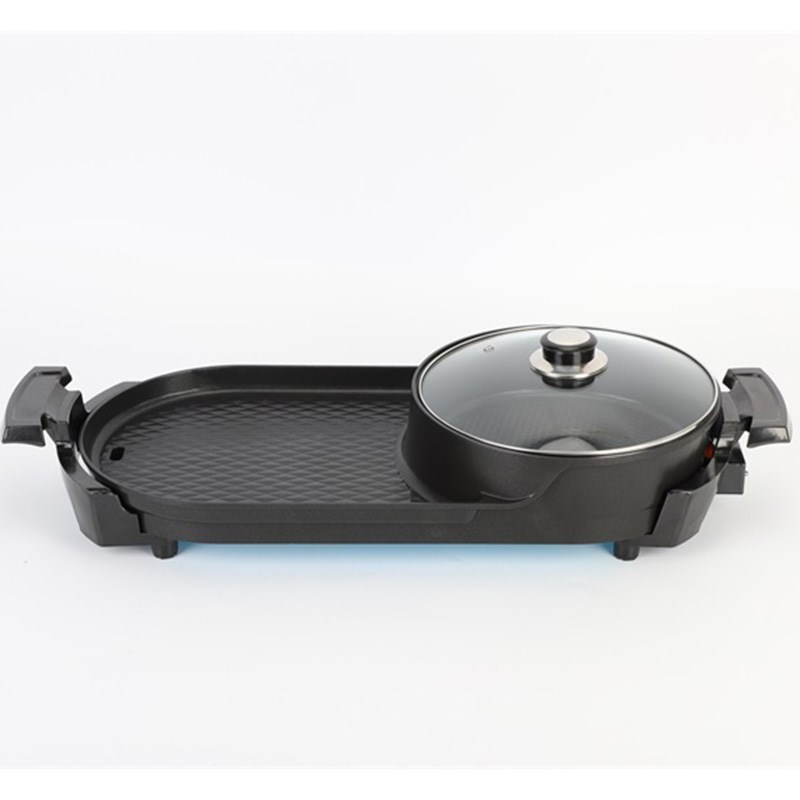 涮烤锅煎烤锅电火锅电烤盘烧烤炉大号涮X烤一体锅长号