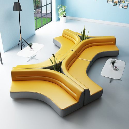 个性创意皮艺沙j发现代休闲接待大厅等候休息区组合办公室异形套