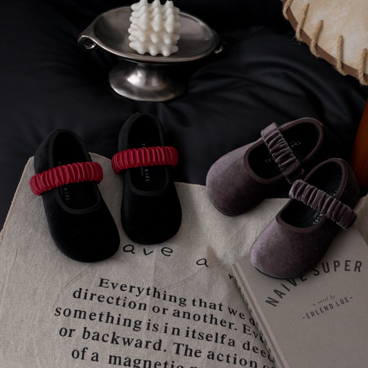 The CBC『丝绒泡芙』女童法式公主鞋春秋圆头小皮鞋一脚蹬