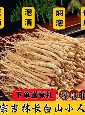 正品长白山人参小参野山参白参生晒参中药材东北吉林特产泡酒专用