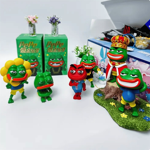 悲伤蛙氪金玩家盲盒pepe孤寡青蛙摆件手办公仔周边潮玩礼物男生