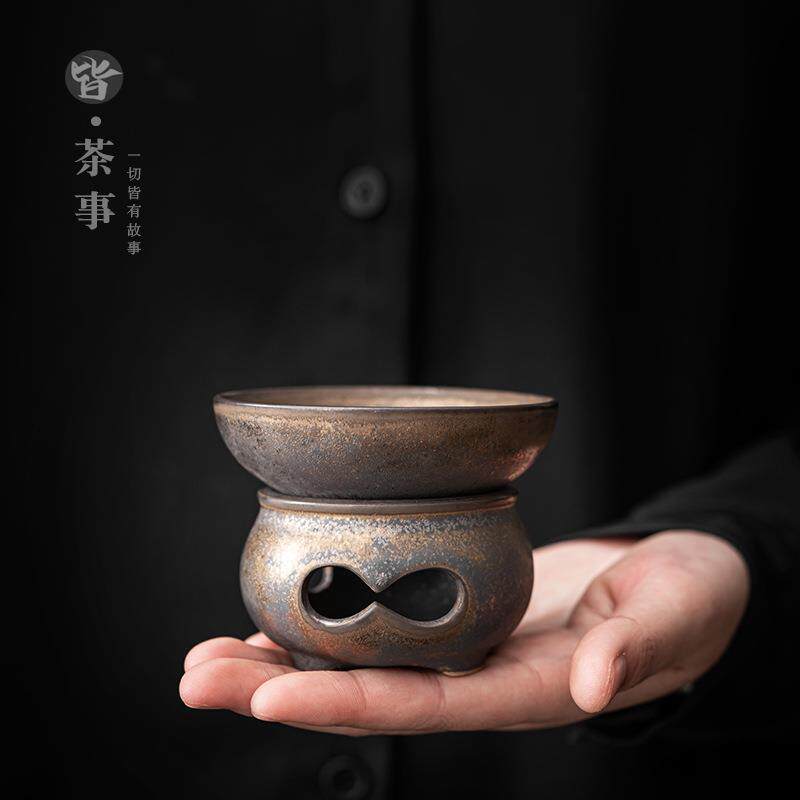 爆款中式功夫茶具茶漏粗陶过滤器茶隔创意陶瓷过滤套组茶道配件