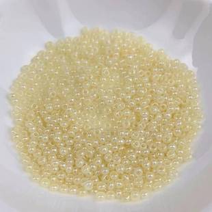 爆款超优奶油玻璃米珠2MM串珠饰品辑珠发簪流苏材料