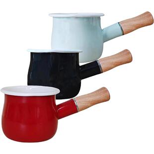 爆款10厘米日式珐琅奶锅搪瓷奶锅迷你搪瓷锅宝宝辅食锅牛奶锅550m