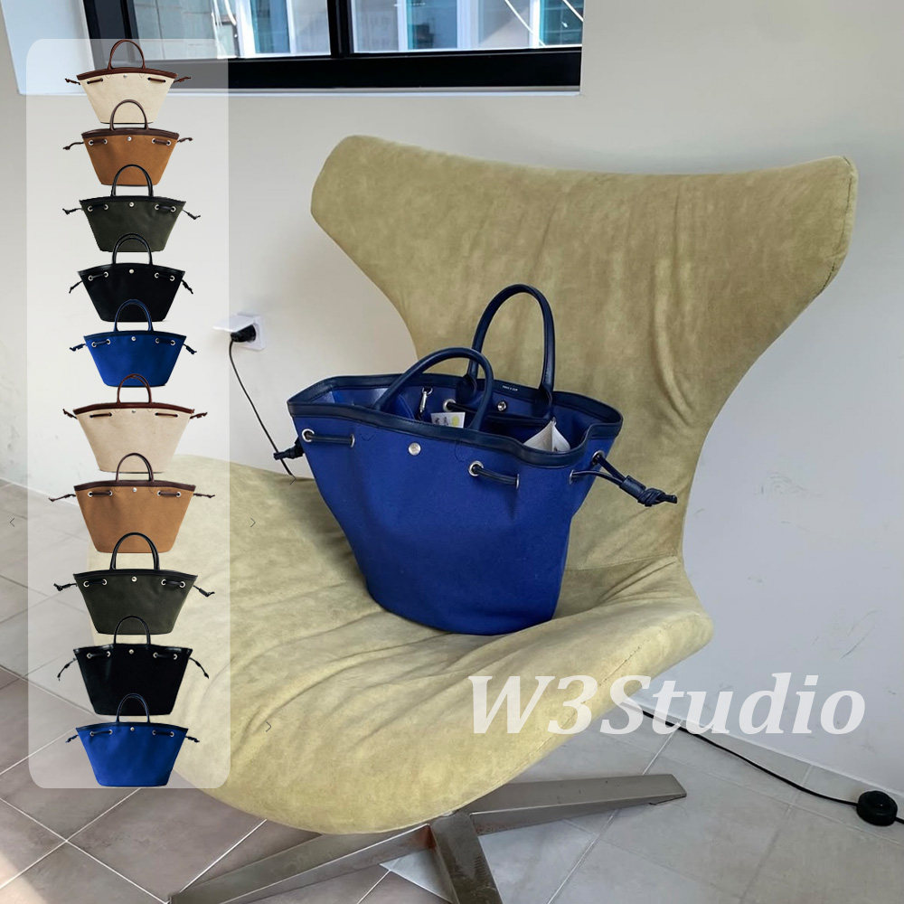 W3Studio韩国小众Toutyest菜篮子包手提拼接大容量通勤简约托特包