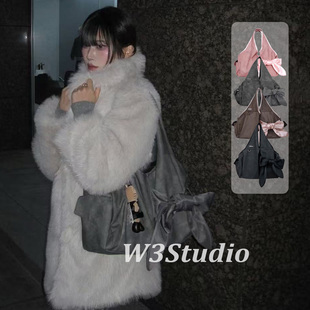 W3Studio韩国Siweol107许允真同款蝴蝶结托特包大容量腋下单肩包