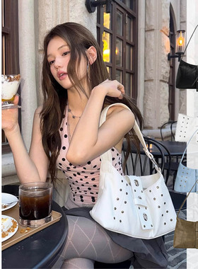 W3Studio韩系小众hieta托特包辣妹风铆钉单肩腋下包大容量通勤包