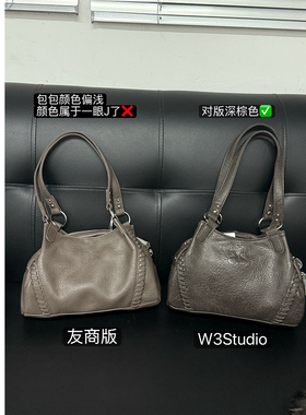 秋冬新款韩国小众ason流浪包复古暗黑大容量通勤机车包单肩托特包