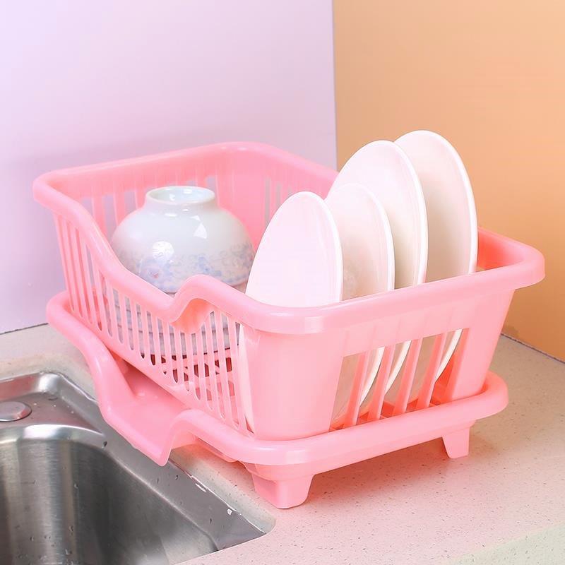 厨房沥水淋料碗碟放置放洗碗溧水碗架家用塑物漏水篮碗水盆架单层
