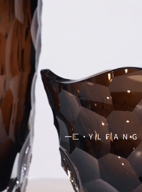 依依易达奢华风格棕色多凹y艺术花器样板房酒店会所高端配饰