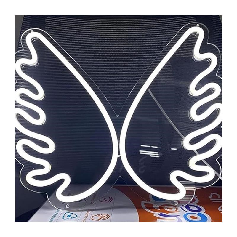 翅膀LED霓i虹灯天使翅膀装饰房间标志发光翅膀霓虹灯