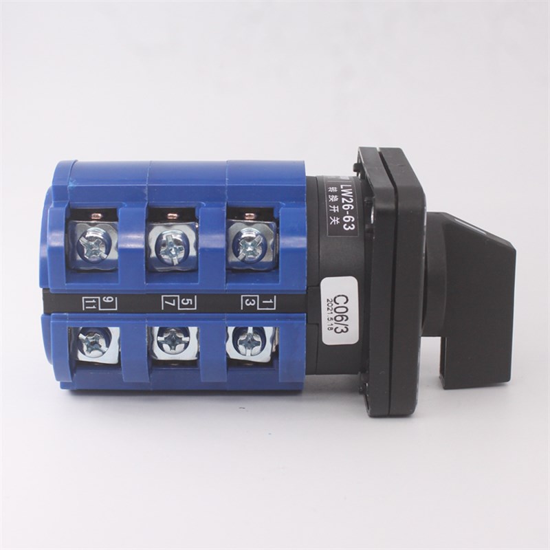 LW26-63 C06/3两档三节六线电源切断主控M断路启动63A万能转换开
