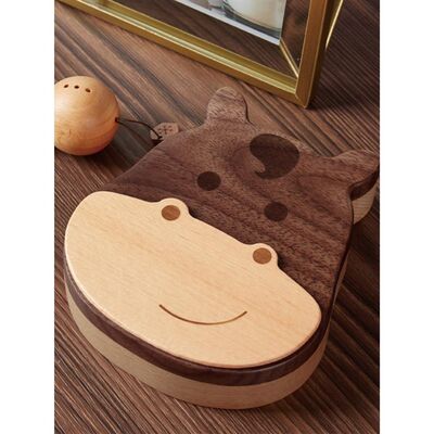 顽木生肖乳牙盒儿童实木牙齿收纳盒男女孩保存胎毛V纪念换牙收藏