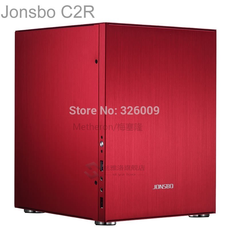 C2R C2 Red, HTPC ITX  Mini cyomputer case in aluminum, suppo