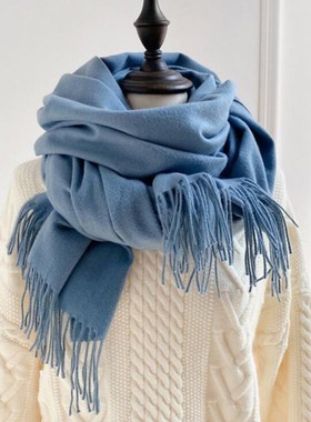 2021 Winter Scarf Spolid Thicker Women Wool Cashmere Scarves