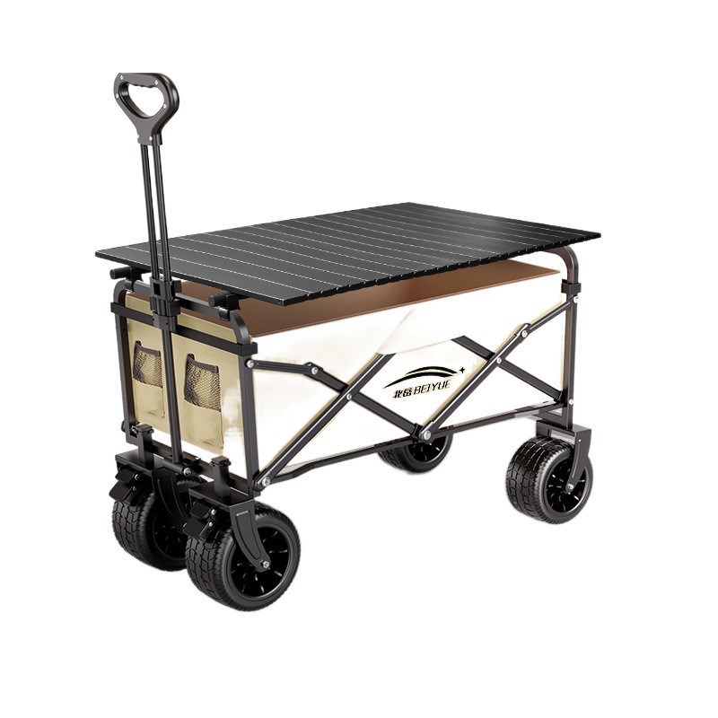 露营小推车可折叠户外o手推车野餐车便携营地拖车拉杆野营车摆摊