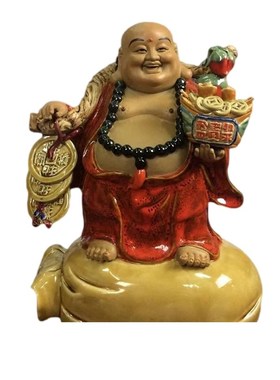 石湾陶瓷弥勒佛笑佛家居摆件招财纳C福旺家宅店铺开业大吉送礼装