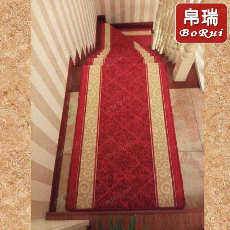 帛瑞 楼梯垫踏步垫 楼梯防滑垫地毯  客厅门垫地垫W 尼龙印花红色,居家布艺,家用脚垫,淘宝优惠券,粉丝福利购,淘宝优惠卷